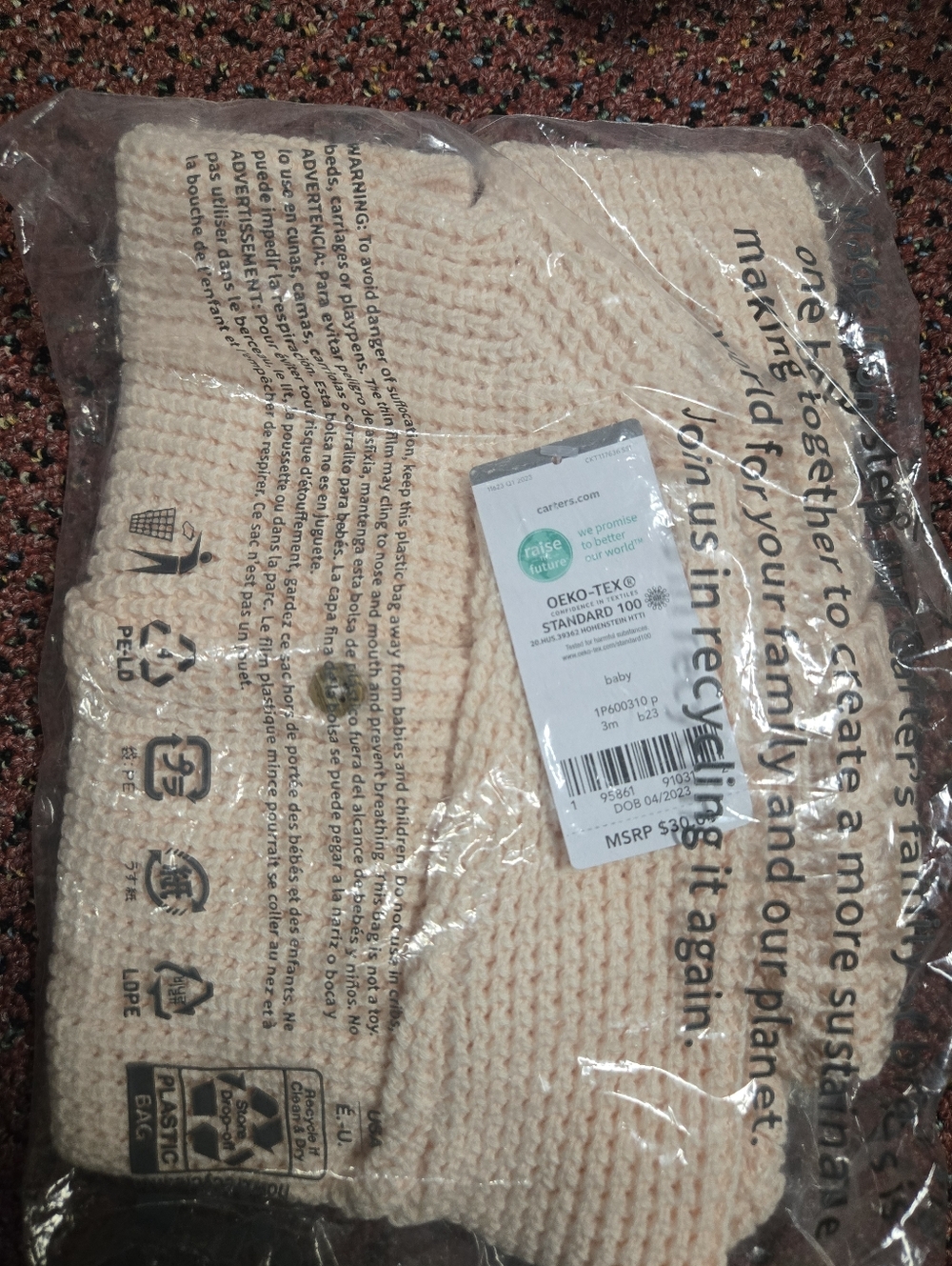 Carter's Pink Knit Crew Sweater